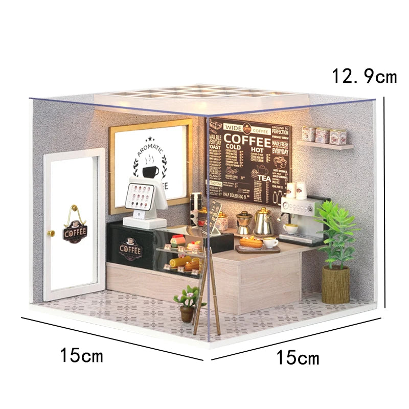 DIY Book Nook Kit Wooden Doll House 3D Puzzle Assembly Toy Home Bookend  Bookshelf Insert With Furniture Toys For Christmas Gift