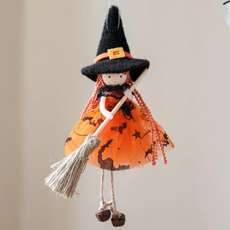 Cute Halloween Witch Pendant Halloween Decoration Home Decor Pumpkin Ghost Witch Hanging Pendant Halloween Creative Gift