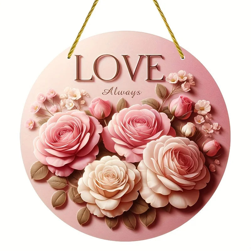 Flower Suncatcher, Stained Window Hanging, Acrylic Sign, Winter Decor, Round Sign, Wreath Sign, Wreath Center, Christmas Gift