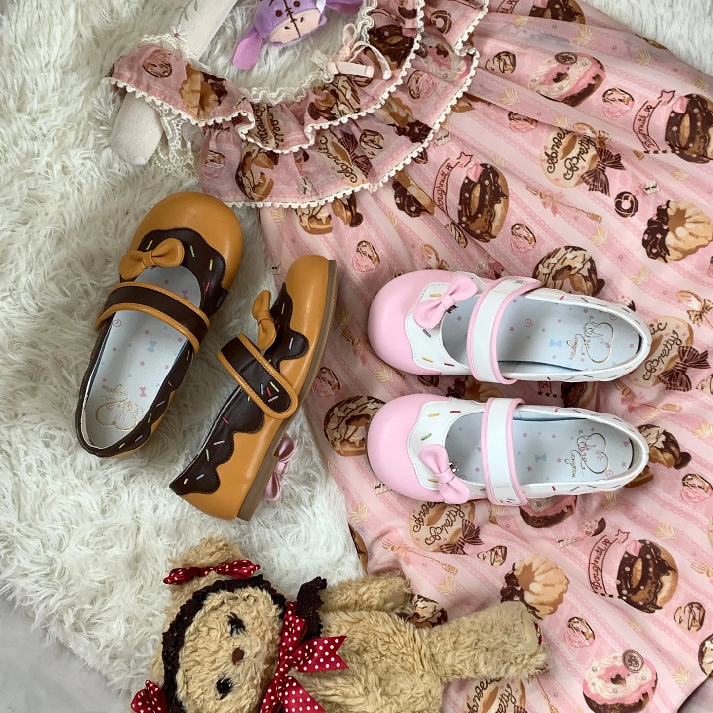 Cute Sweet Flat Shoes Summer Heels Mary Jane Round Head Shoe for Women Casual Chunky Heels Pumps