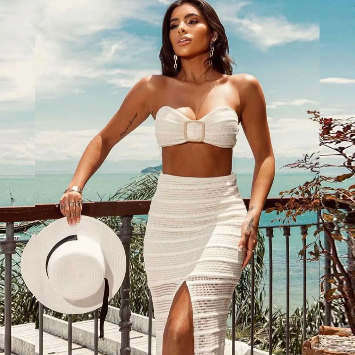 2025 New Sexy Women Three Piece Bikinis Set With Pants Bra See Through Beach Pants Swimsuit Summer Female Vacation Beachwear