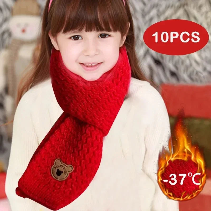 Kids Windproof Scarf Fleece Lined Warm Neck Cover Toddler Winter Scarf Christmas Gift Unisex Baby Outdoor Scarf Korean Cute