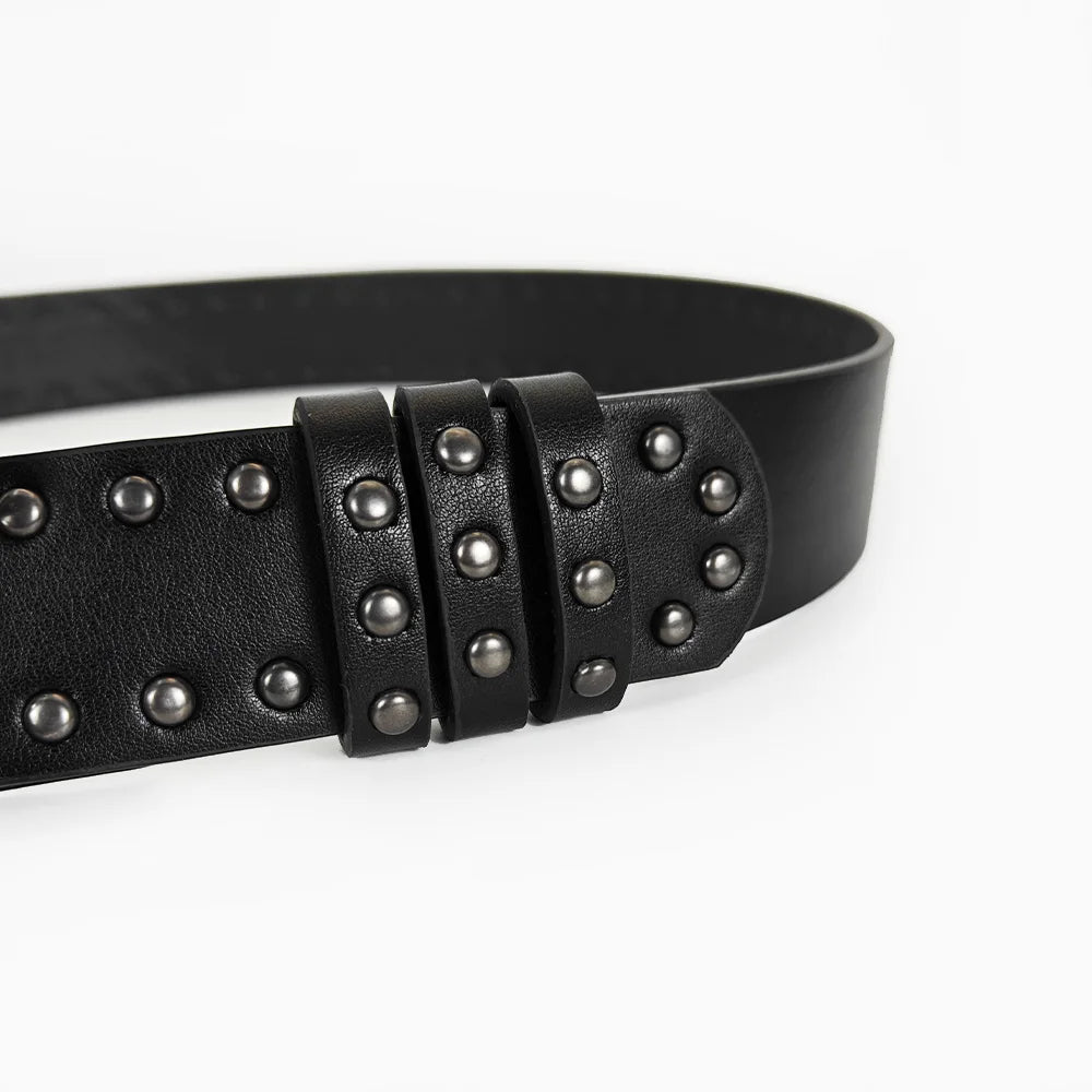 Unisex Jeans Belt sword red heart Gothic Y2k Fashion Belts For Women Designer Luxury Black Rivet Punk Accessory Men's Belt Male