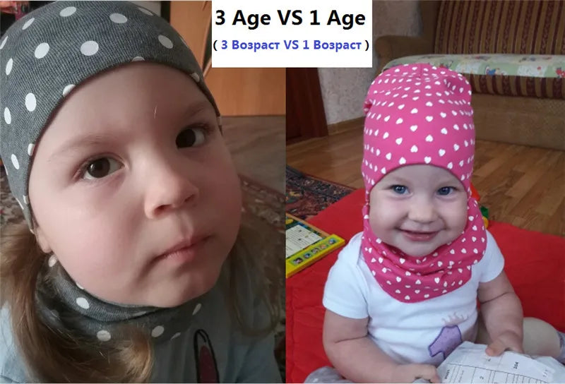 Star Print Cotton Baby Hat Autumn Winter Baby Girls Hat Boys Cap Toddlers Infant Cap Scarf Children Bonnet Hats
