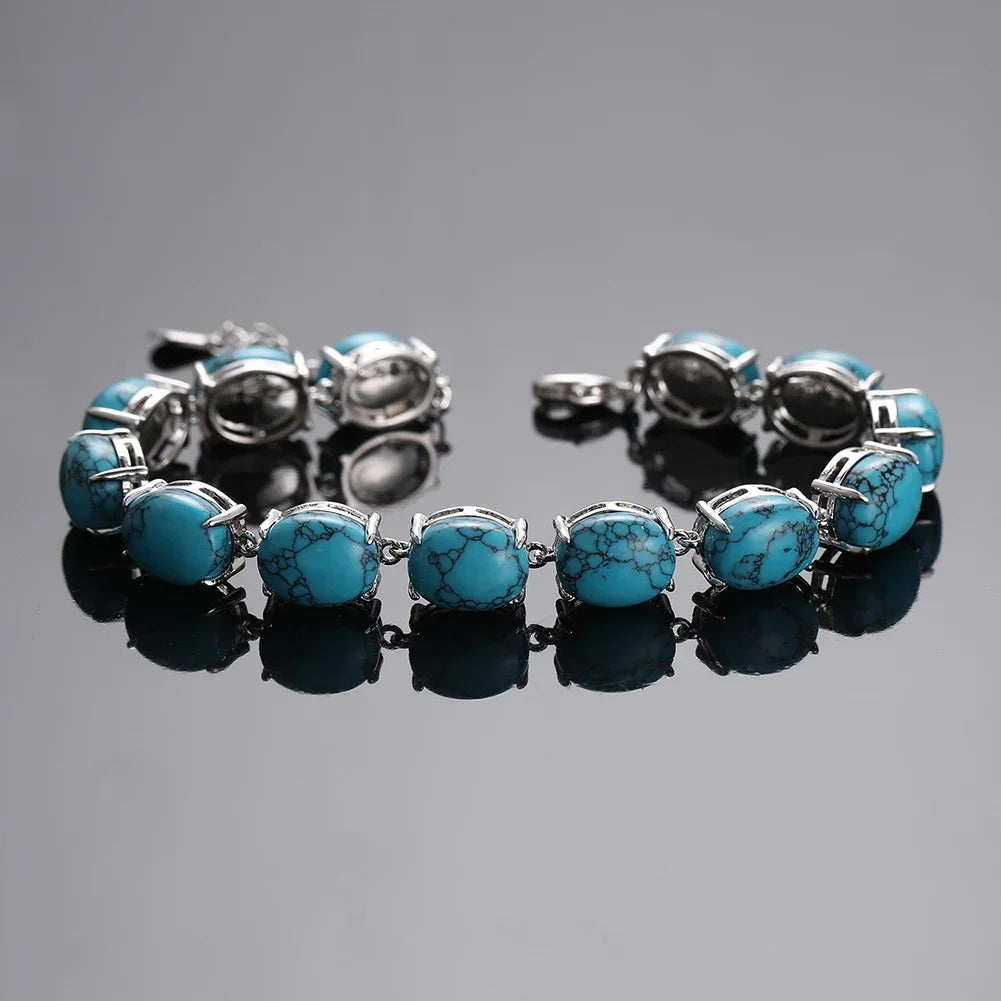Natural Labradorite Bracelet 925 Sterling Silver Bracelet Turquoise Amethyst Gemstone Bangle Party Anniversary Gift Jewelry