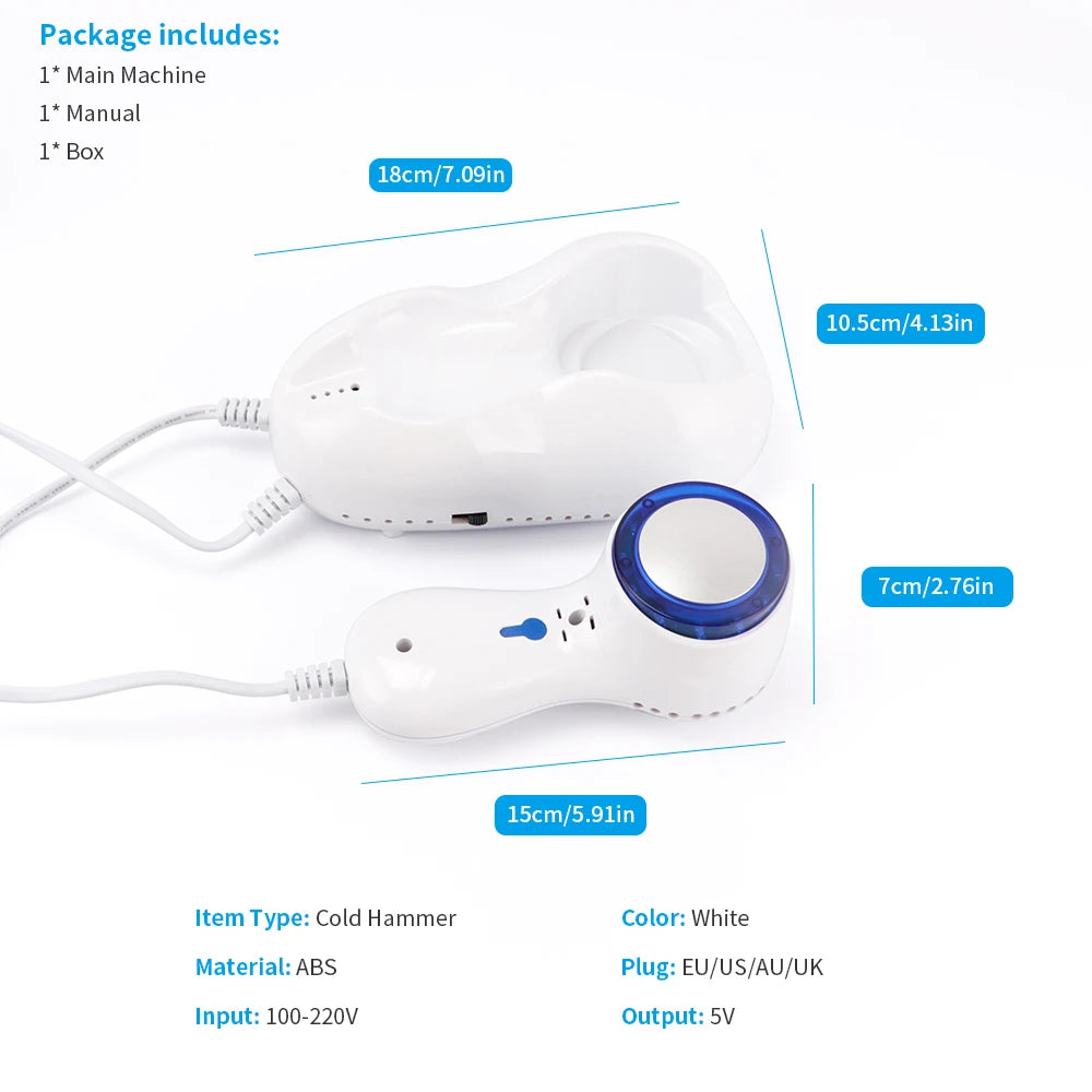 Cryotherapy Skin Cooling Machine Cold Compress Blue Photon Skincooler Facial Calming Care Ice Cooler Reduce Swelling Shrink Pore