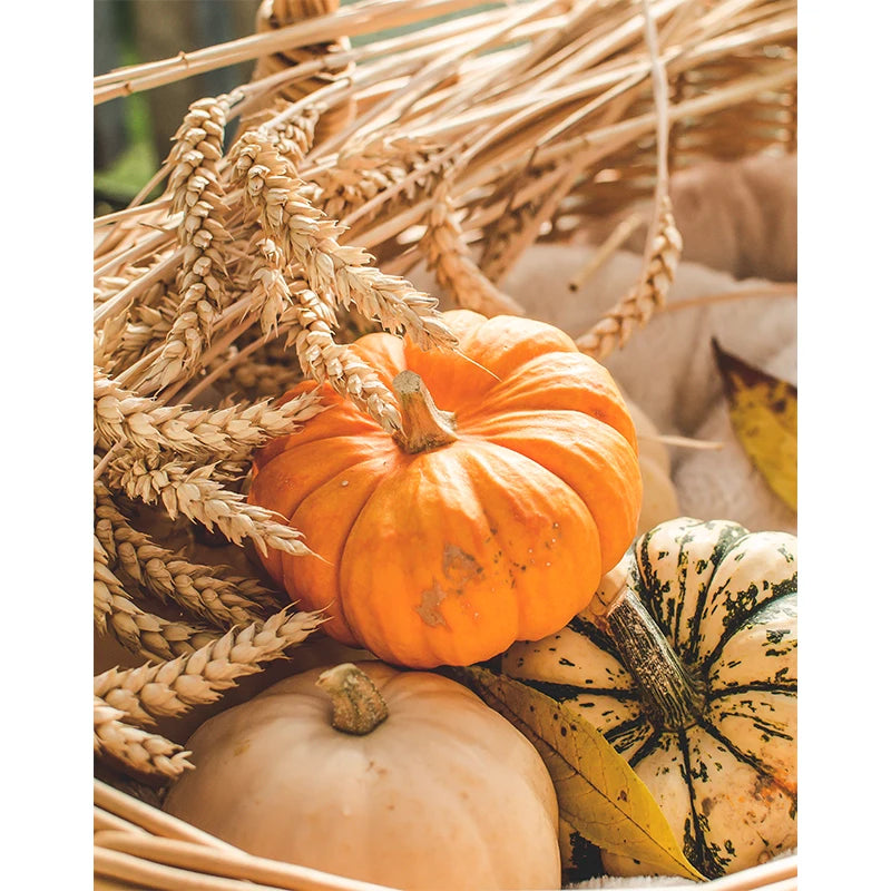 Autumn Yellow Leaves Fall View Landscape Wall Art Print Canvas Painting Pumpkin Halloween Poster Picture Living Room Home Decor