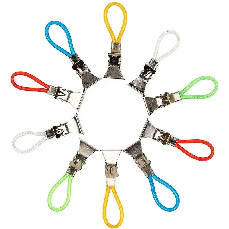 5/10Pcs Towel Hanging Clips Metal Clip On Hooks Loops Hand Towel Hangers Hanging Clothes Pegs Kitchen Bathroom Organizer