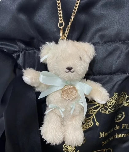 Japanese New Sweet Cute Rabbit Bear Rhinestone Bow Pendant Sweet Kawaii Girl Female Bear Bag Charm Pendant Keychains