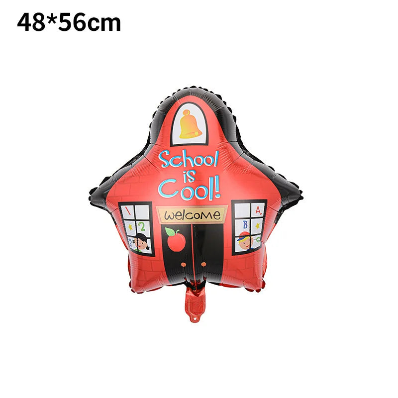 Back To School Student Stationery Bus Schoolbag Rubber Pencil Foil Balloon Babyshower Decoration Child Birthday Party Globos