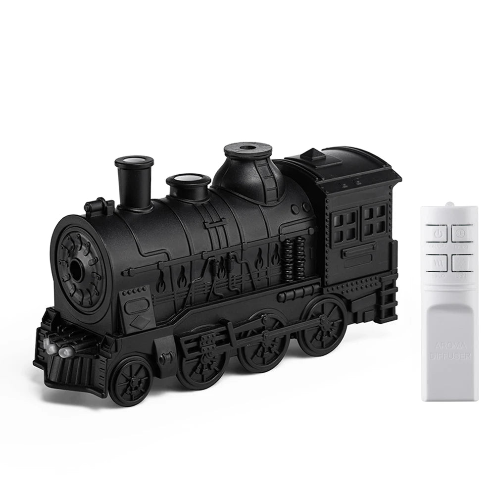 Retro Train Ultrasonic Air Humidifier with Remote Control Fine Mist Quite 300ML Essential Oil Diffuser for Home Christmas Gift