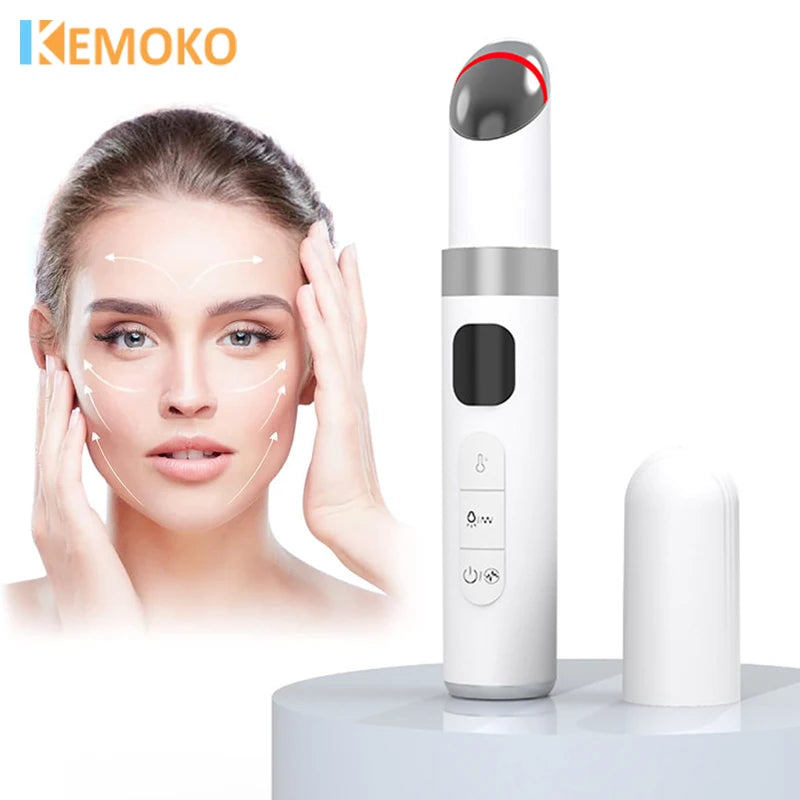 Electric Eye Massager EMS Microcurrent Skin Lifting Reduce Eye Wrinkles Remove Dark Circles Hot Vibration Beauty SkinCare Device