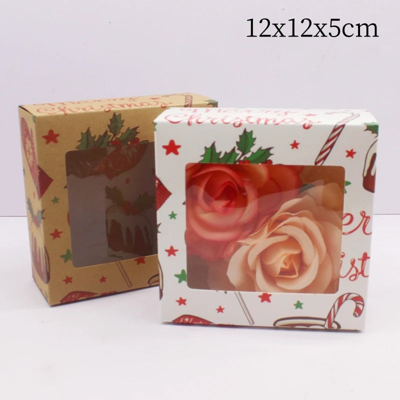 10pcs in various sizes, white, kraft paper color, printed Christmas gift box