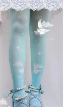 original Lolita Women Stockings Retro Cotton Socks Female Girls Lo Gothic Style Duplex Printing Pantyhose Sweet Tights Leggings