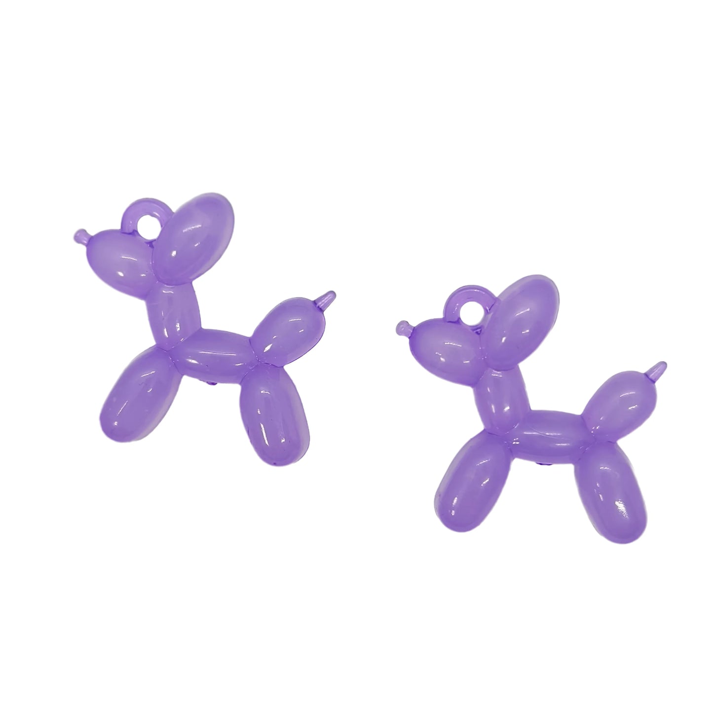 10pcs/Bag tiki hot 34mm Acrylic Jelly Colorful Cartoon 3D cute Balloon Dog DIY Bead Keychain Phone Chain Pendant Accessories