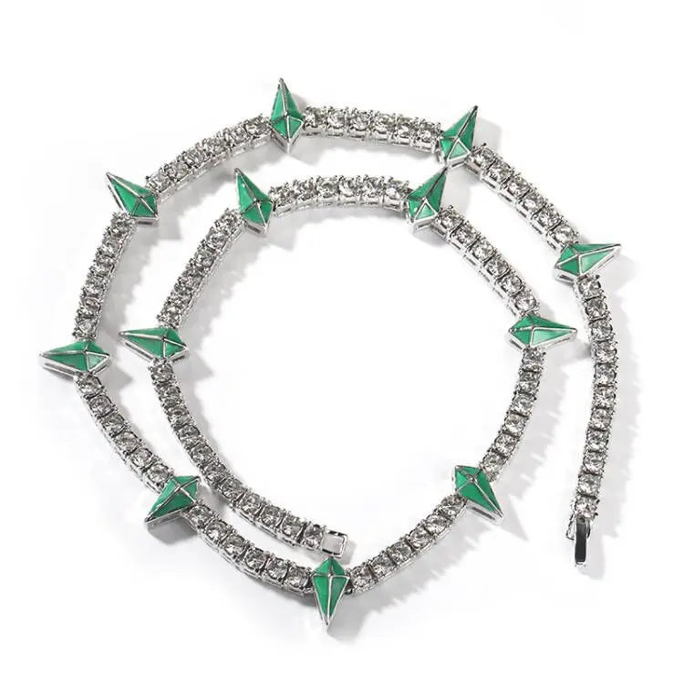 Uwin Black Panther Necklace Zinc Alloy Rhinestone Full Iced Out Personalized 5mm Tennis Chain For Men Christmas Gift