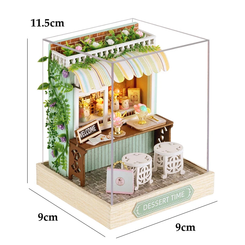 DIY Book Nook Kit Wooden Doll House 3D Puzzle Assembly Toy Home Bookend  Bookshelf Insert With Furniture Toys For Christmas Gift