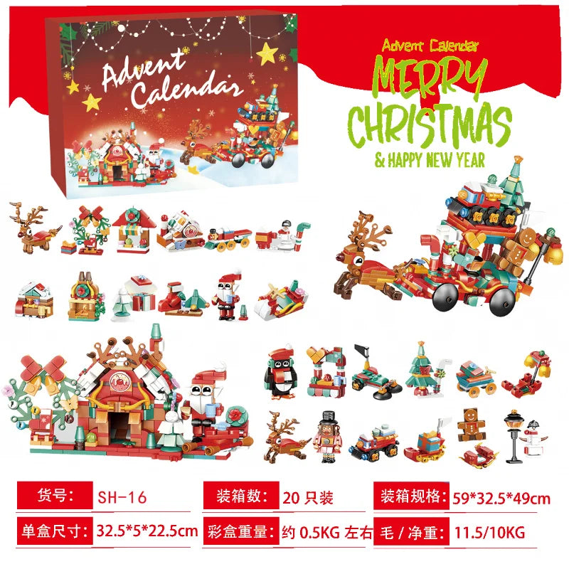 Christmas Advent Calendar Gift Box DIY Christmas Train Tree for Kids 24Days Countdown Calendar Box Surprise Party Christmas Gift