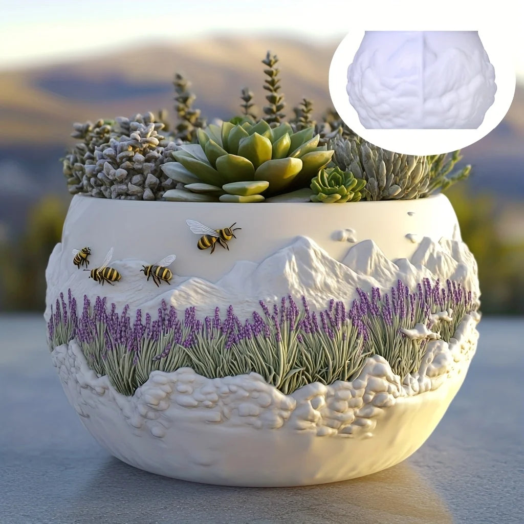 Windmill Town Succulent Plant Pot Silicone Mold  Windmill Town House Relief  Flower Pot Resin Mold Dream house storage box molds
