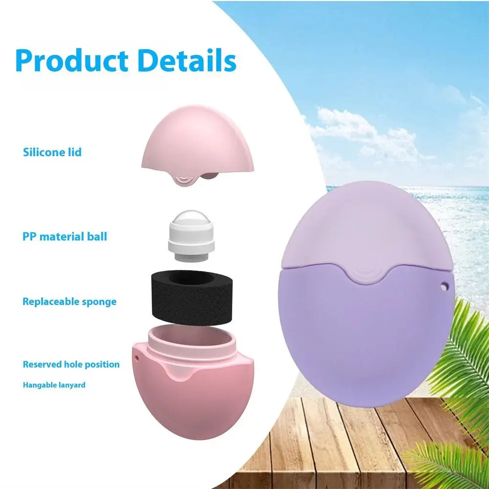 Silicone Suncream Roller Applicator Refillable Oval Isolation Lotion Cream Bottles Stitching Color Cosmetics Tool Travel