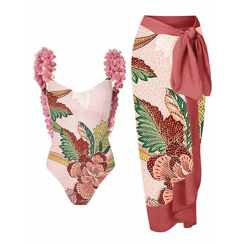 2023 New Arrival Push Up Women Bikini Set Floral Printed Ruffle Bikinis Strappy Bandage Swimwear Brazilian Biquini Bathing Suit