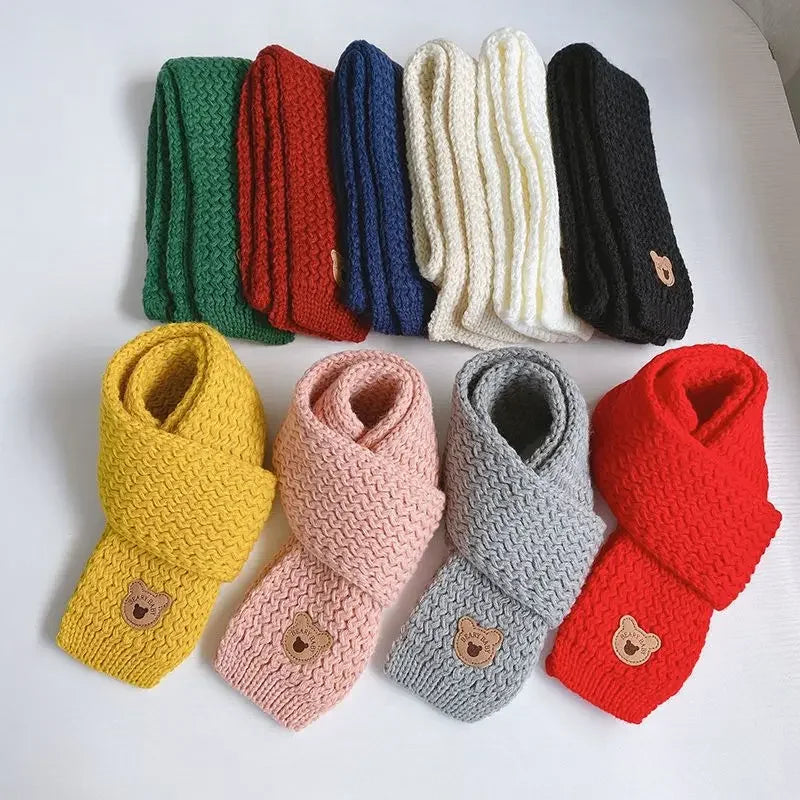 Kids Windproof Scarf Fleece Lined Warm Neck Cover Toddler Winter Scarf Christmas Gift Unisex Baby Outdoor Scarf Korean Cute