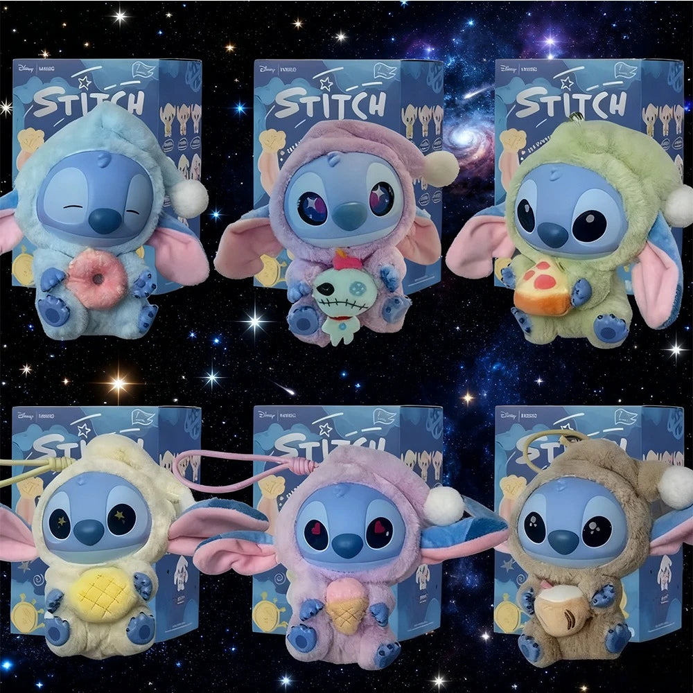 IN STOCK Stitch Eat Some Thing Before Sleep Series Blind Box Soft Stuffed Plush Kawaii Toy Pendant Doll Christmas Gift for Girls