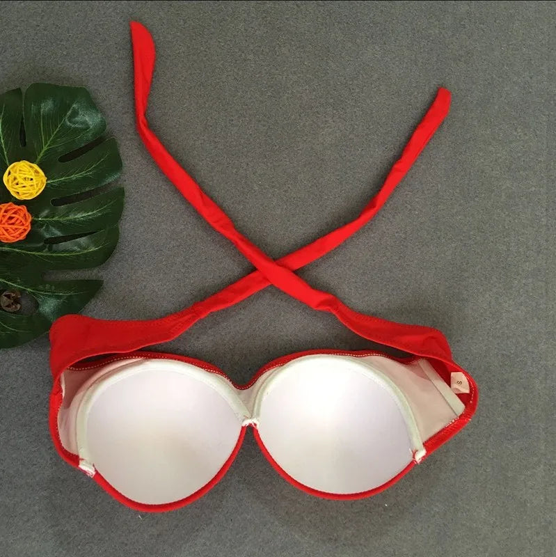 Sexy Leopard Bikini 2023 Push Up Bandeau Swimsuit Female Swimwear Women Thong Bikinis Set Bather Beachwear Bathing Suit Pool