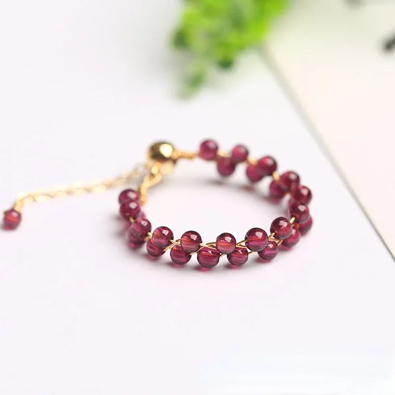 Natural Crystal Ring For Women Agate Tourmaline Moonstone Pearl Faceted Adjustable Winding Wire Ring Wedding Jewelry