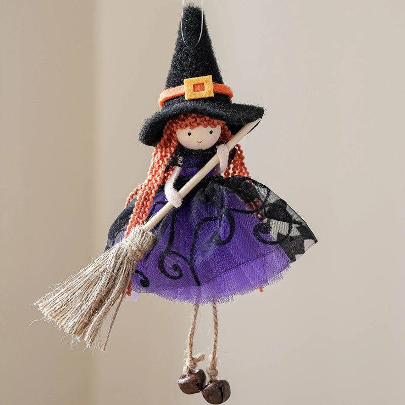 Cute Halloween Witch Pendant Halloween Decoration Home Decor Pumpkin Ghost Witch Hanging Pendant Halloween Creative Gift