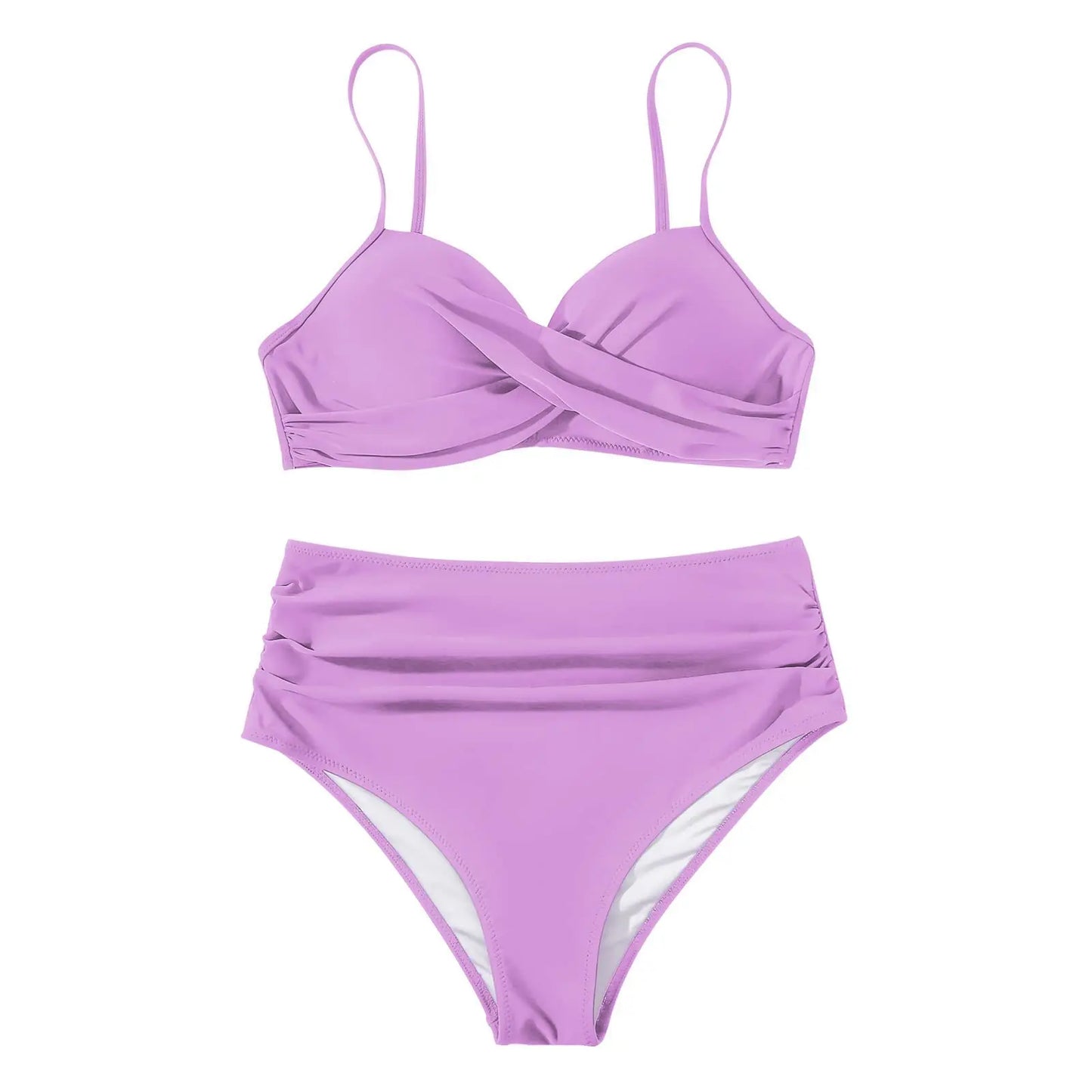 2024 Sexy Leaf Print Bikini Female Swimsuit Women Swimwear Thong Push Up Bikinis Set High Waist Swimming Suits for Bathing Suit