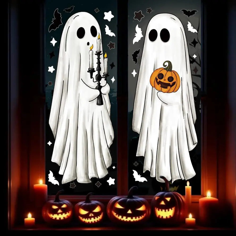 Halloween Window Decoration Stickers Ghost Scene PVC Self-Adhesive Glass Clings Holiday Atmosphere Decor Clearance Sale Set