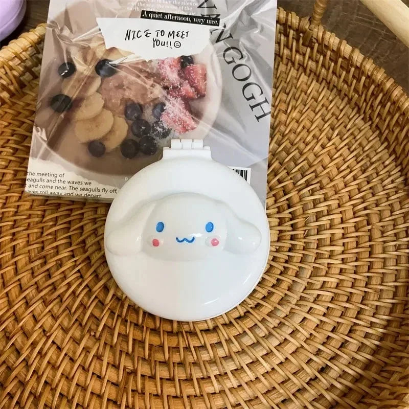 New Hello kitty Kuromi My melody  cartoon foldable comb mirror one-piece creative student portable dormitory make-up mirror