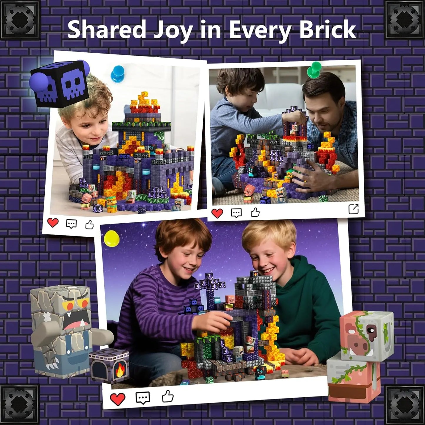 100PCS Magnetic Blocks Building Toys Cave World Magnet Construction Set STEM Educational Sensory Christmas Gift For New Year