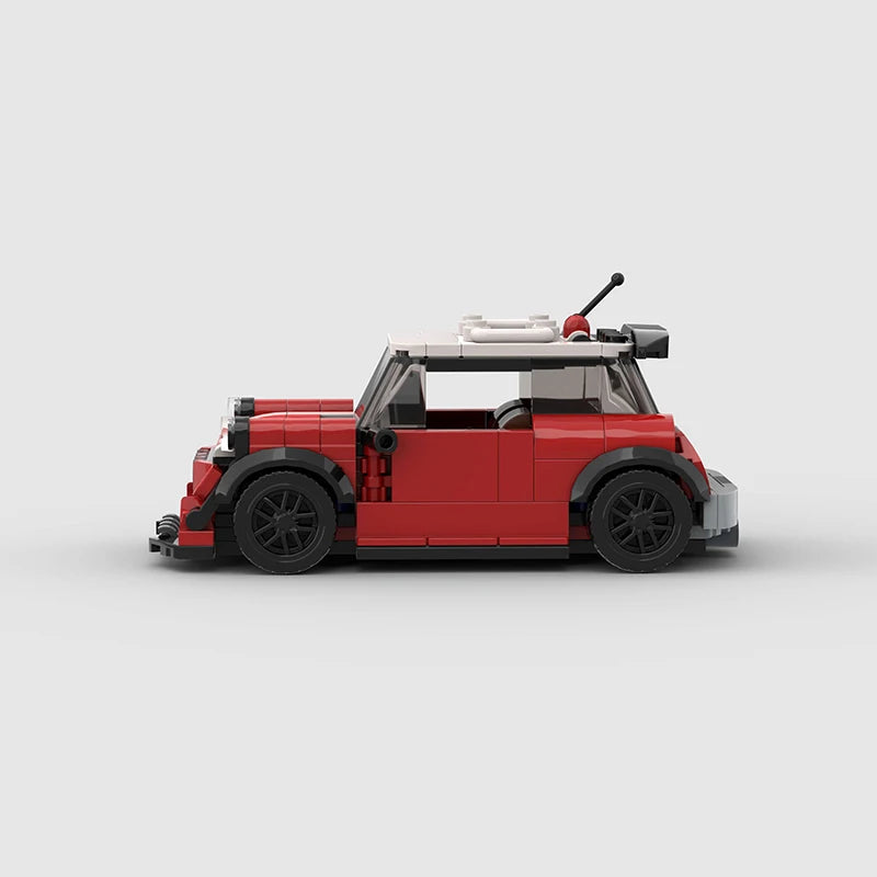 MOC Classical Speed Car City Super Race Vehicle Mini Cooper Model Building Block Brick Racing Technical Christmas Gift
