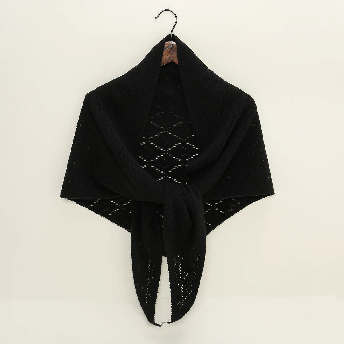 Triangle Shape Striped hollow out  shawl Autumn Korean Style Sun Protection Cape elegant  Wraps Knitting Stripe Knitted Shawl