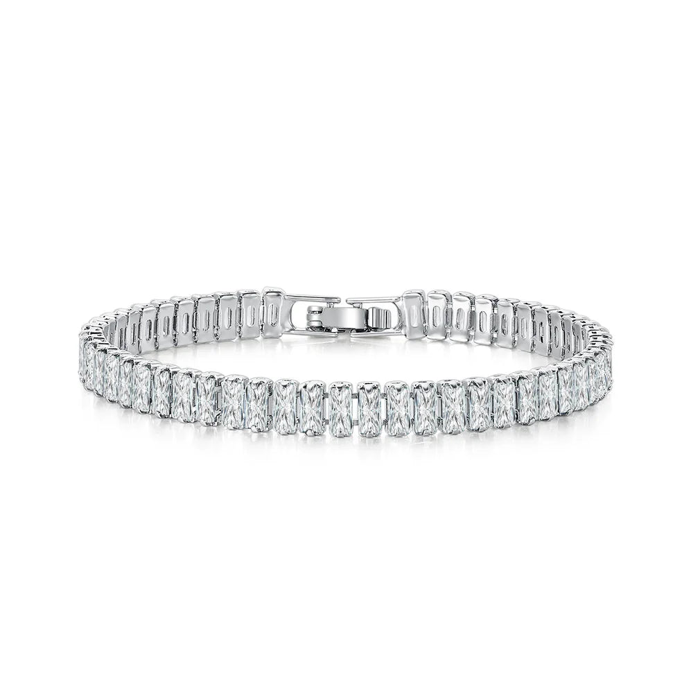 Rainbow Crystal Tennis Zircon Bracelets for Women Men Trendy Unisex Accessories Squares CZ Chain on Hand Classic Jewelry H167