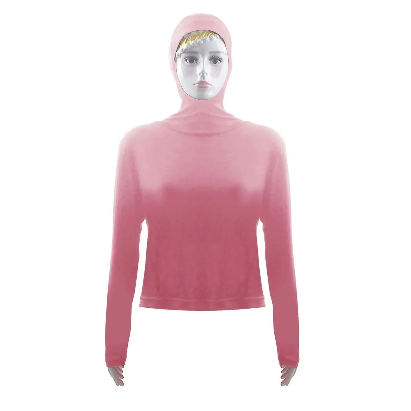 Summer Women Long Sleeve Hooded Top Shirt Sun Protection Tops Tee Stretch Swim Plain Hooded Pullover Tops Sunscreen Swim Wear