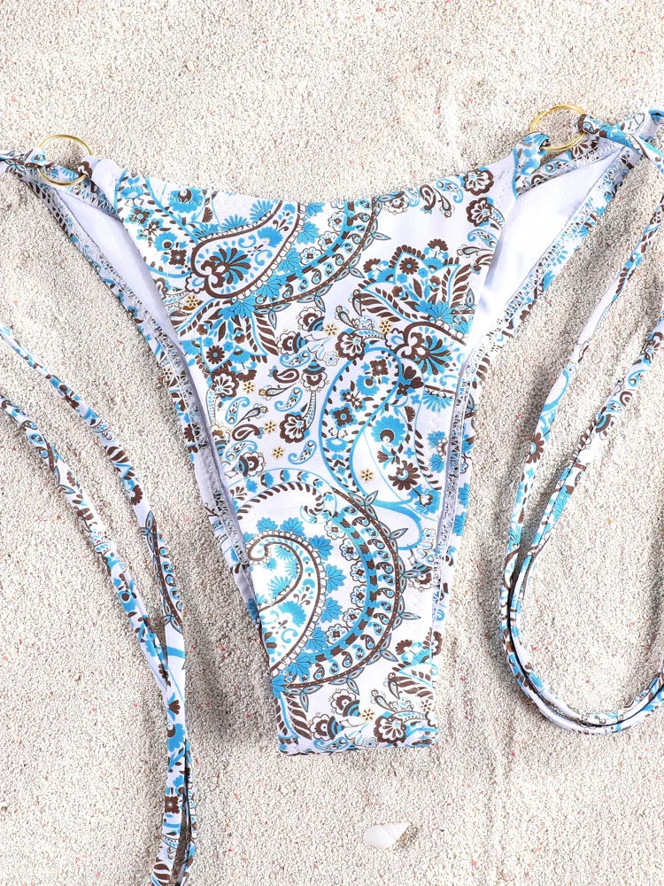 Miyouj Push Up Bikinis Print Swimwear Women Sexy Swimsuit Bandage Bikini Set 2024 Beachwear String Bathing Suits Micro Biquini