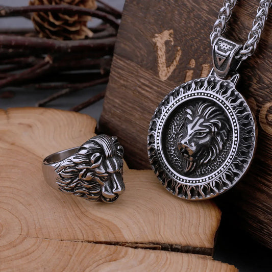 316L Stainless Steel Retro Domineering Lion Ring Men's Fashion Hip Hop Biker Animal Ring Jewelry Holiday Party Gift Dropshipping