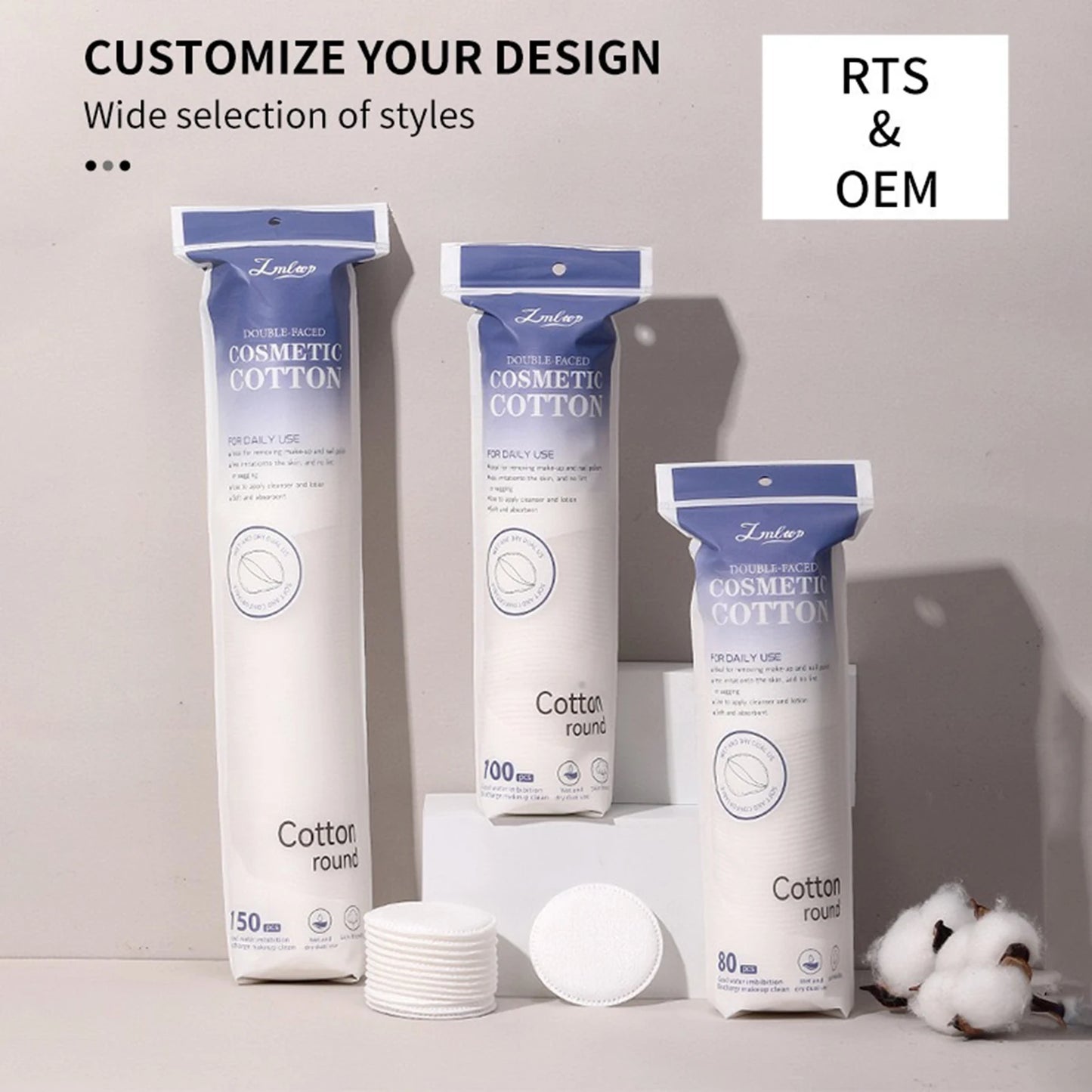 80/100/150Pcs Cotton Pads Disposable for Facial Make Up Nail Polish Remover Round Soft Face Cleansing Remover Makeup Tools