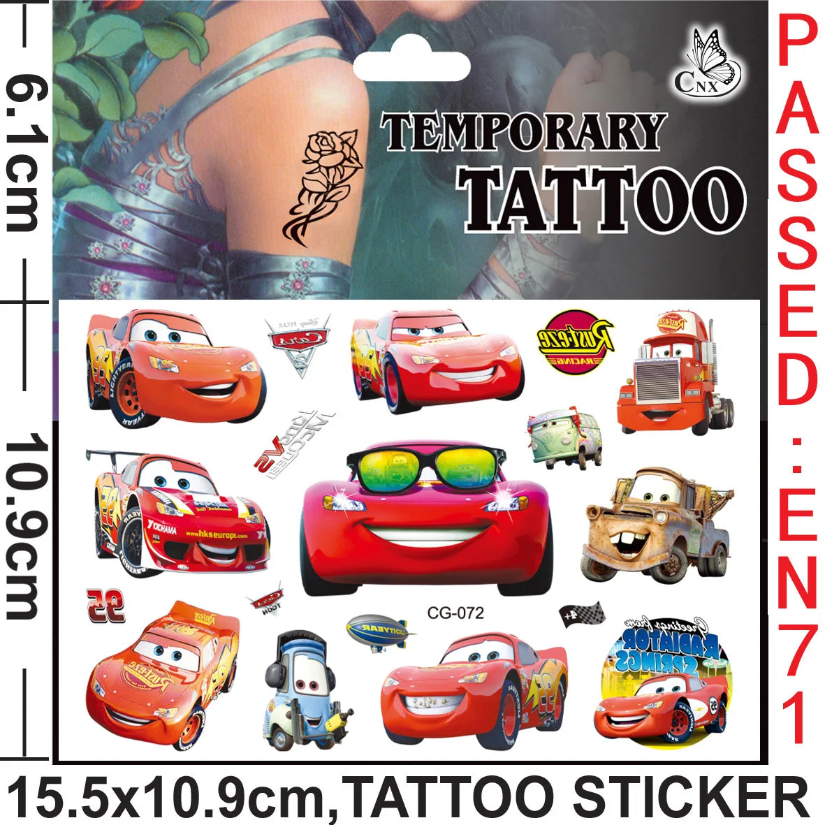 Pixar Cars Tattoo Stickers Waterproof Cute Sticker Anime Birthday Party Supplies Decoration for Kids Reward Toy Christmas Gift