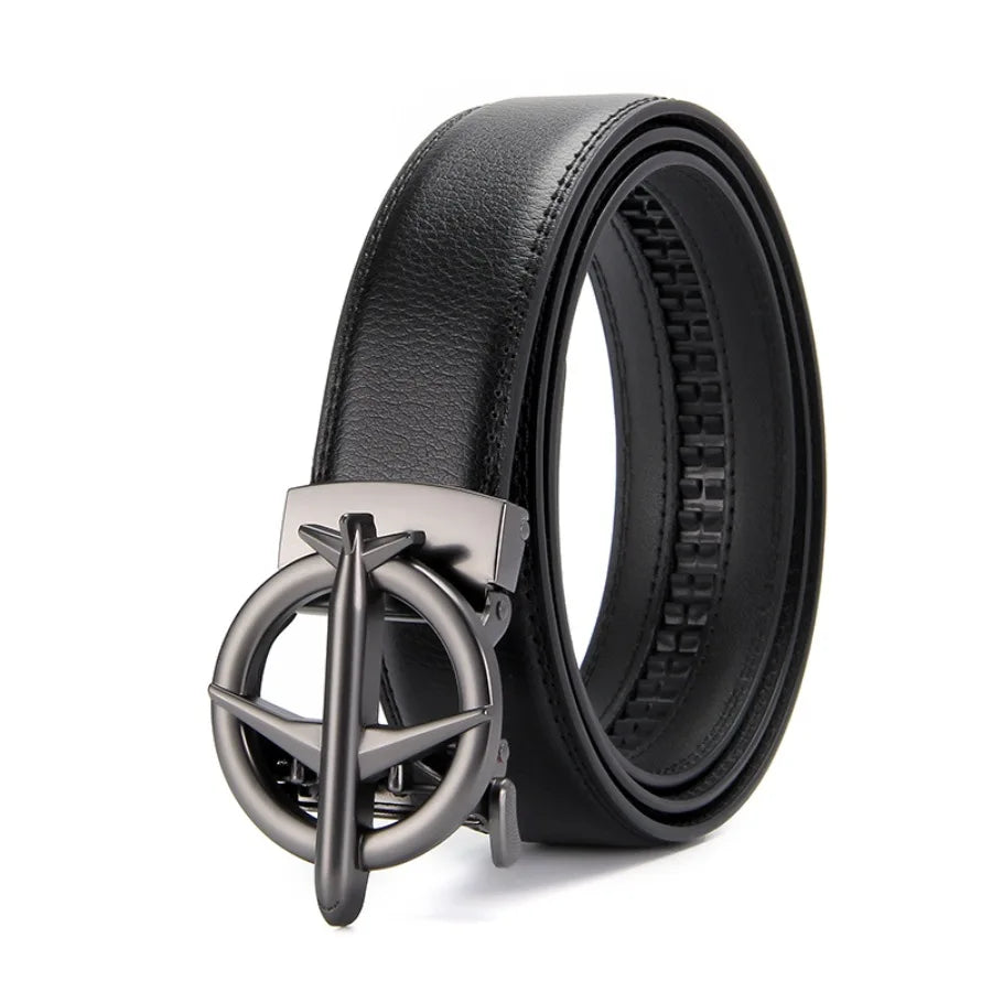 Airplane buckle belt, high-quality men's automatic belt, business belt, ratchet belt, men's belt