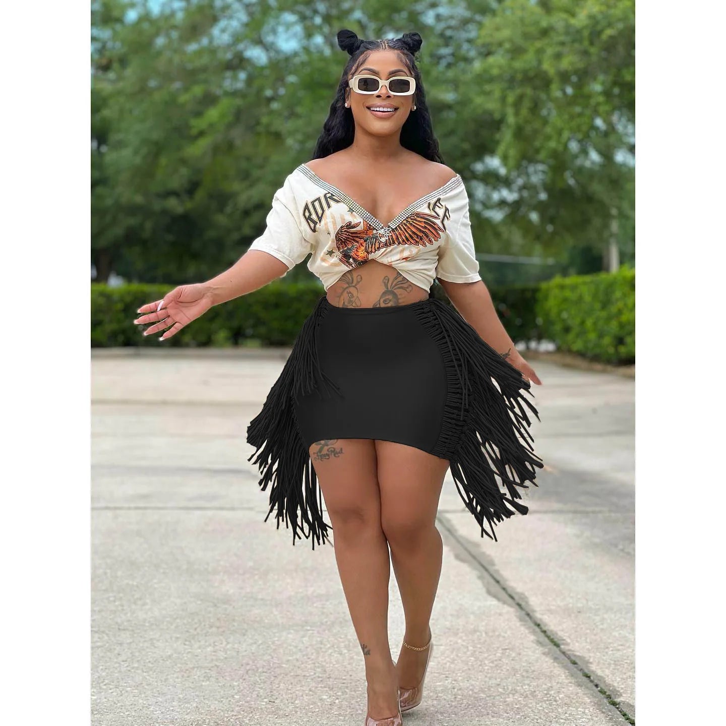 Sexy Wrap Women Mini Skirts Solid Bodycon Streetwear Skirts 2022 Summer Chic Hollow Out Tassel Y2K Style Bottom Outfits