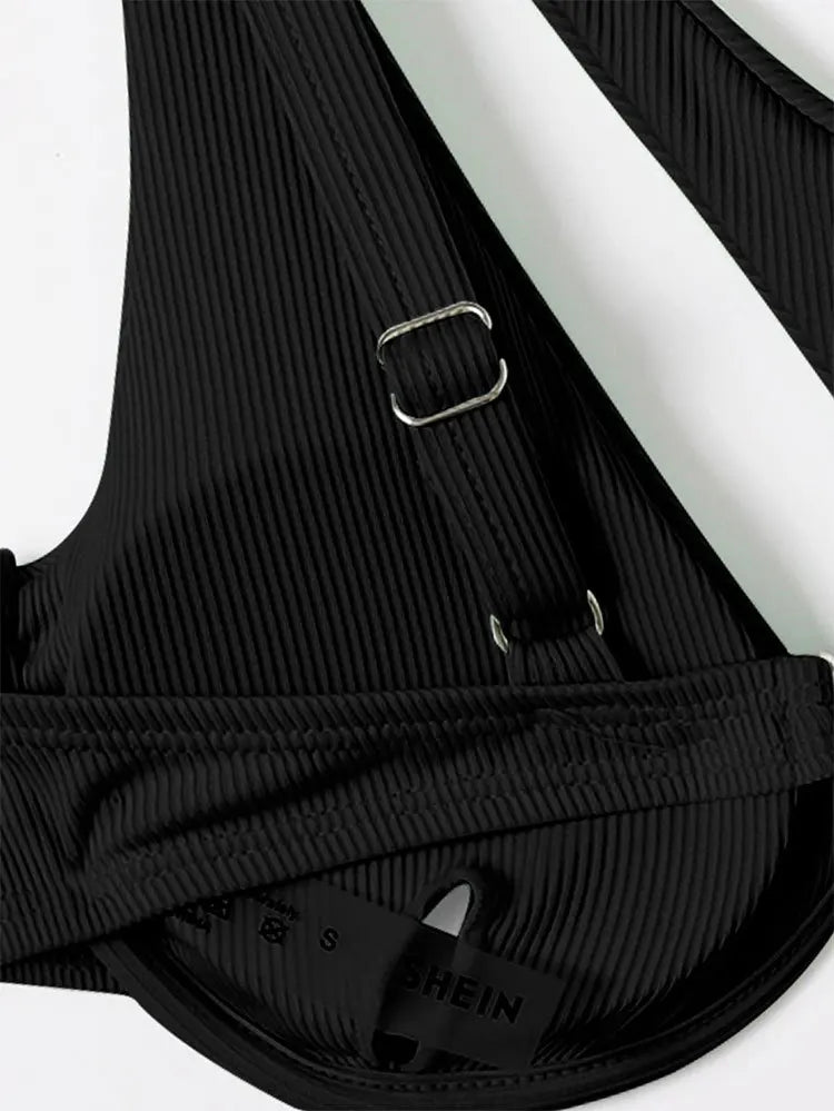 Sexy Bikinis Swimsuits Cut Out Women's Swimwear 2023 One Shoulder Biquini High Cut Bathing Suits Push Up Beach Bikini Set