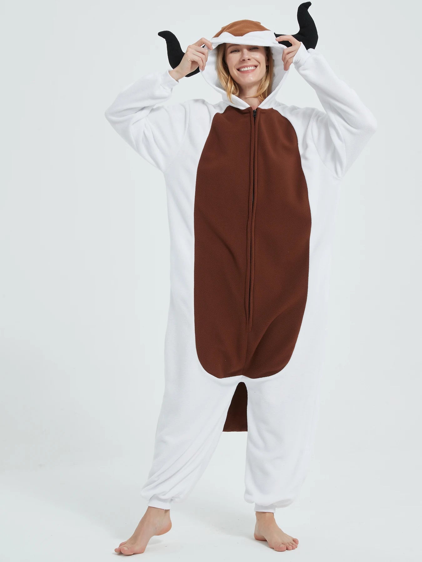 Men White Cow Onesies Pajamas the Last Airbender Appa Kigurumi Women Cosplay Costume Animal Sleepwear Suit Kids Christmas Gift