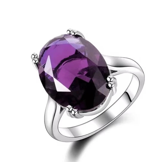 S925 Silver Fashion Large Oval AAAAA Zircon Rainbow Gemstone 13*18mm Multicolor Tourmaline For Woman Wedding Ring Bridal Jewelry