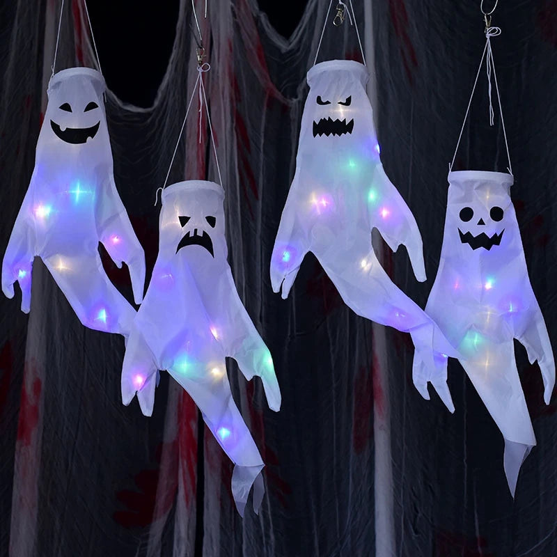 Halloween Floating Ghost Decor  for Home Courtyard Hanging Pumpkin Lamps   Halloween Scary Horror Atmosphere Decor