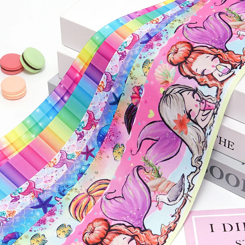 5 Yards Printed Grosgrain Ribbons For Bows DIY Craft Decoration Packaging Supplies 84400