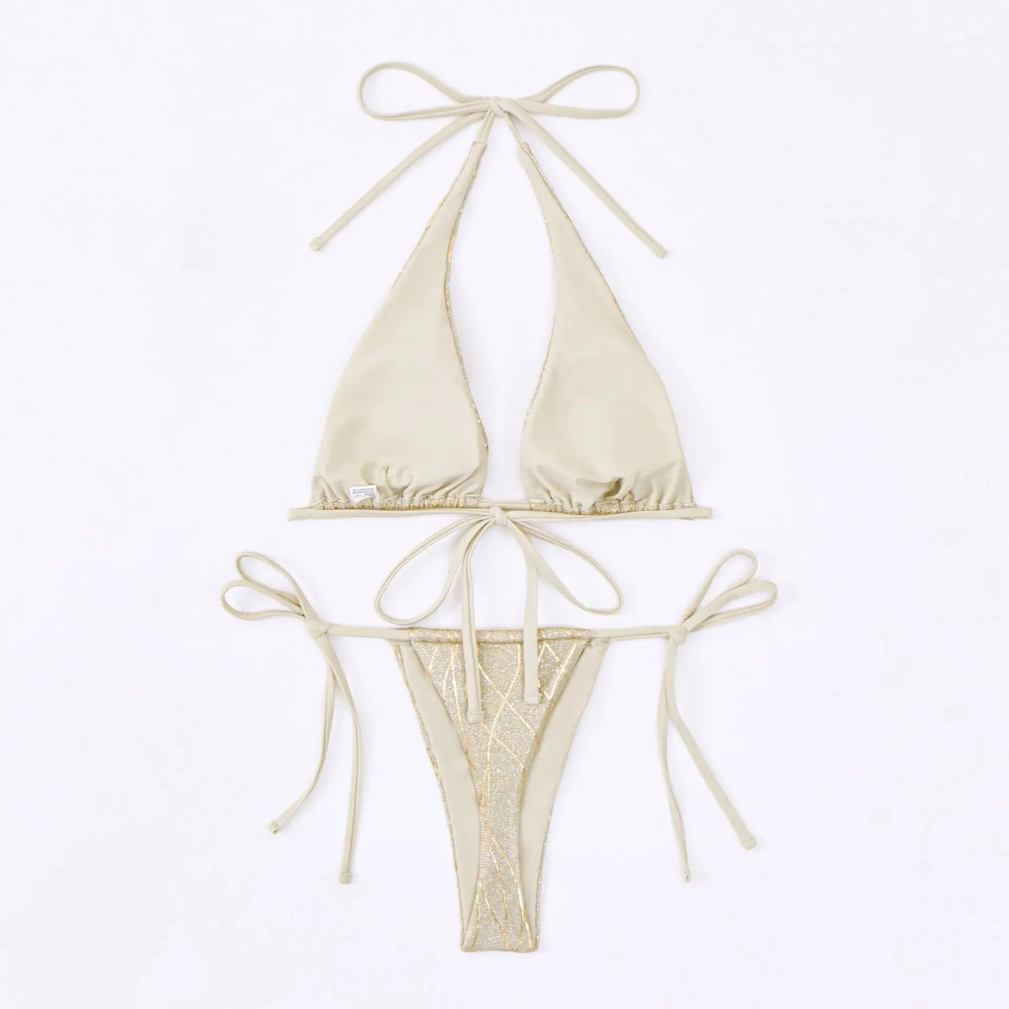 sexy glitter halter string triangle micro mini bikinis sets two pieces bathing suit beach wear women thong swimsuits biquini